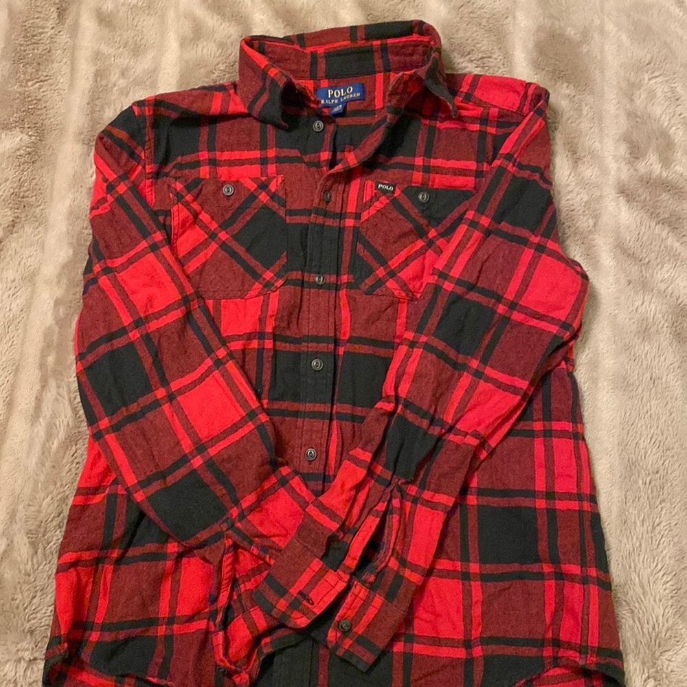 Gently worn plaid shirt…perfect for Christmas pics!